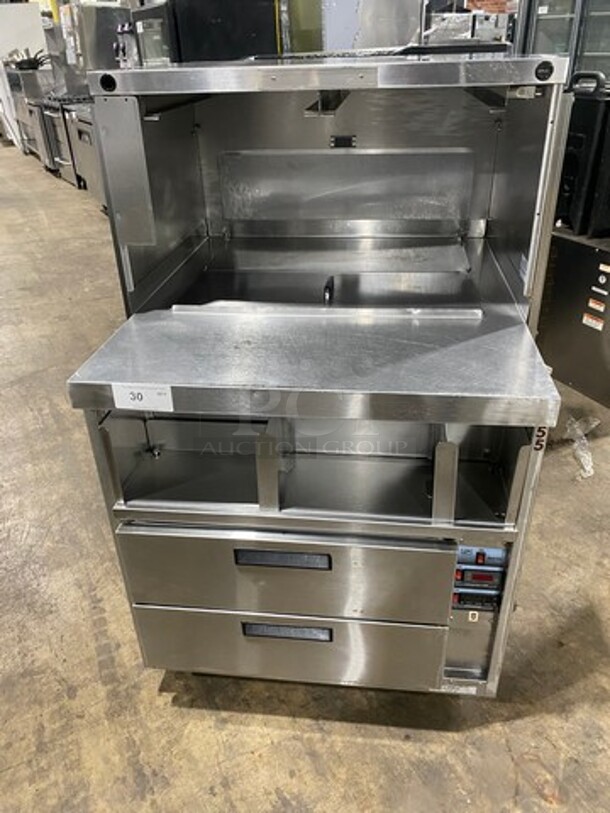 NICE! Duke Commercial Custom-Made Refrigerated Prep Table! With 2 Drawer Space Underneath! All Stainless Steel! On Casters! Model: DCDD32COOK SN: 06152658 120V 60HZ 1 Phase - Image 1 of 9