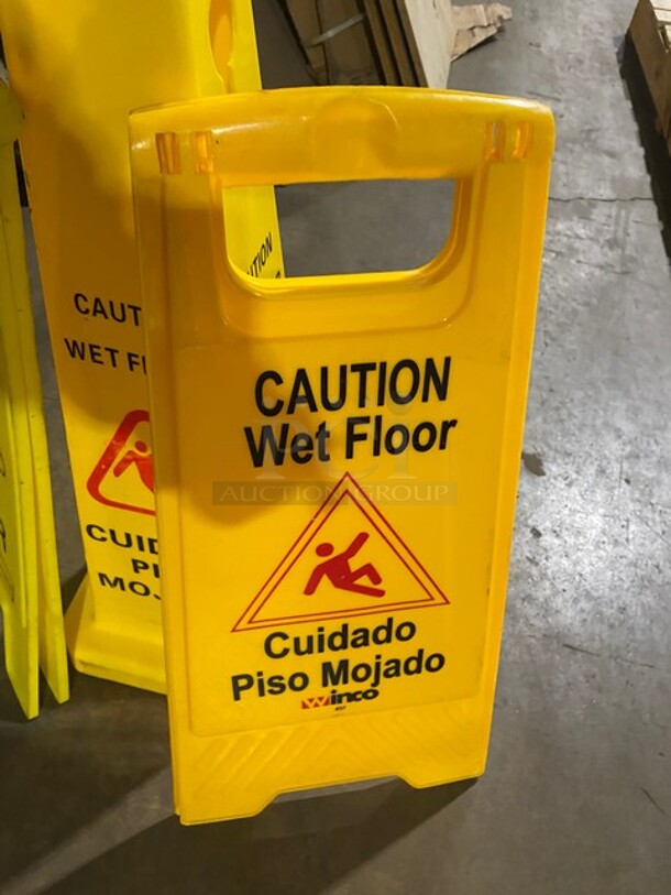 All One Money! Yellow Poly Wet Floor Caution Sign! - Image 3 of 4