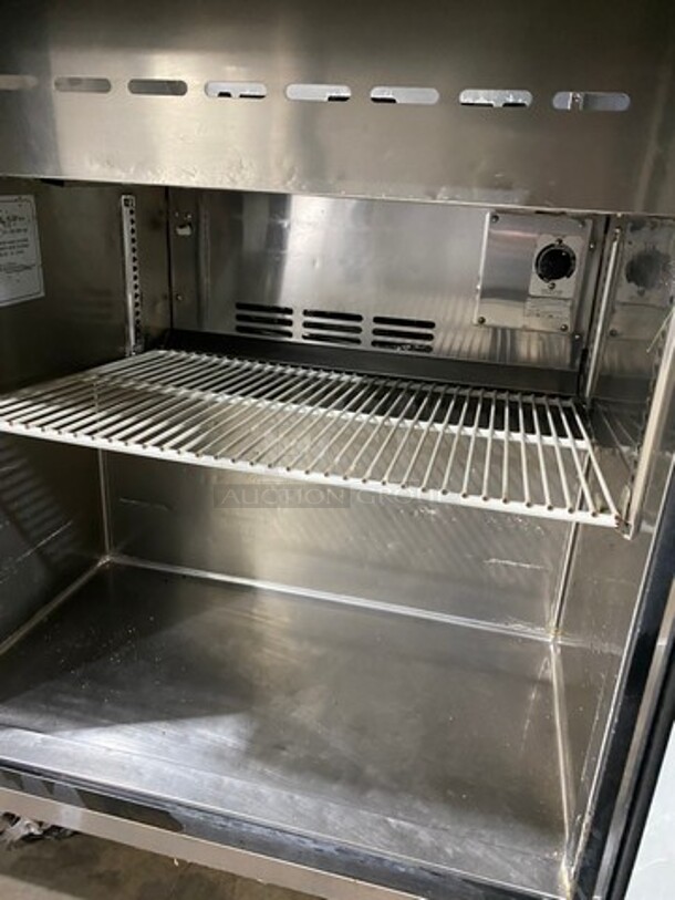 Turbo Air Refrigerated Salad Bar Island! With Double Over Head Shelf Storage! Single Door Storage Space Underneath! All Stainless Steel! On Casters! Model: MST28 115V - Image 6 of 10