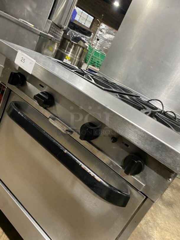 Southbend Commercial Natural Gas Powered 4 Burner Stove! With Raised Back Splash! With Oven Underneath! All Stainless Steel! On Casters! - Image 9 of 10