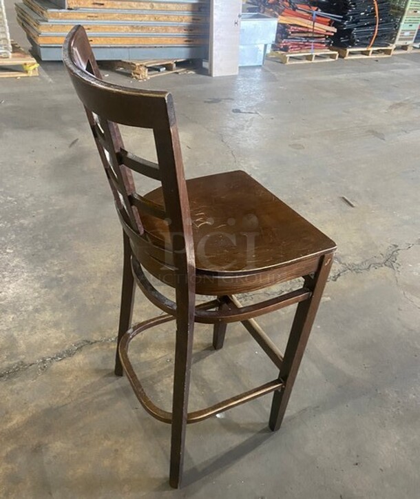 Wooden Window Back Bar Height Chairs! 4X Your Bid - Image 4 of 6