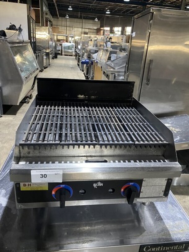 Sweet! Star 24 Inch Heavy Duty Natural Gas Powered Counter Top Char Grill! Model 6024CBC Serial 6L242690! On Legs! 