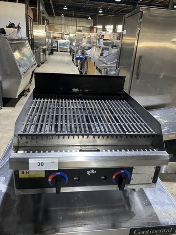 Sweet! Star 24 Inch Heavy Duty Natural Gas Powered Counter Top Char Grill! Model 6024CBC Serial 6L242690! On Legs!  - Image 1 of 9