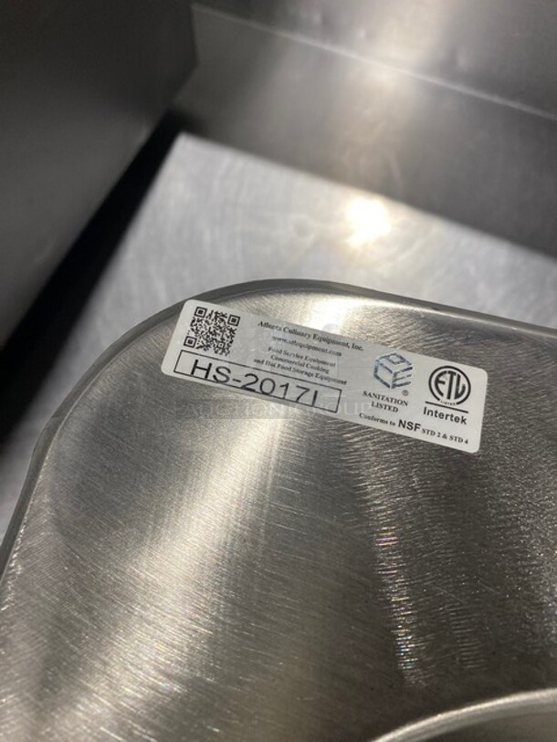NEW! Intertek Stainless Steel Single Drop-in Hand Sink! MODEL HS20171 - Image 3 of 5