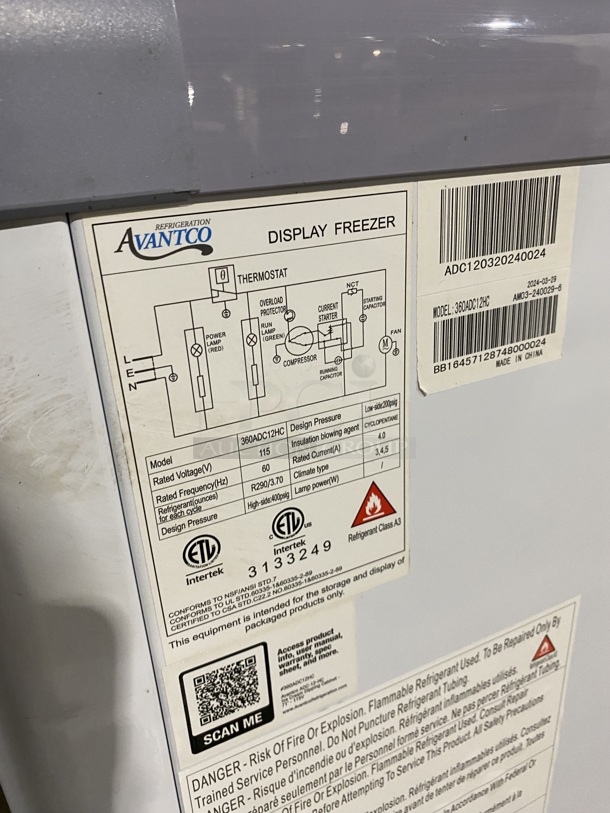 BRAND NEW SCRATCH AND DENT! Avantco 360ADC12HC Metal Commercial Floor Style Ice Cream Dipping Cabinet Merchandiser w/ Ice Cream Tub Collars. Stock Picture Used For Gallery Picture. 115 Volts, 1 Phase.  - Image 7 of 8