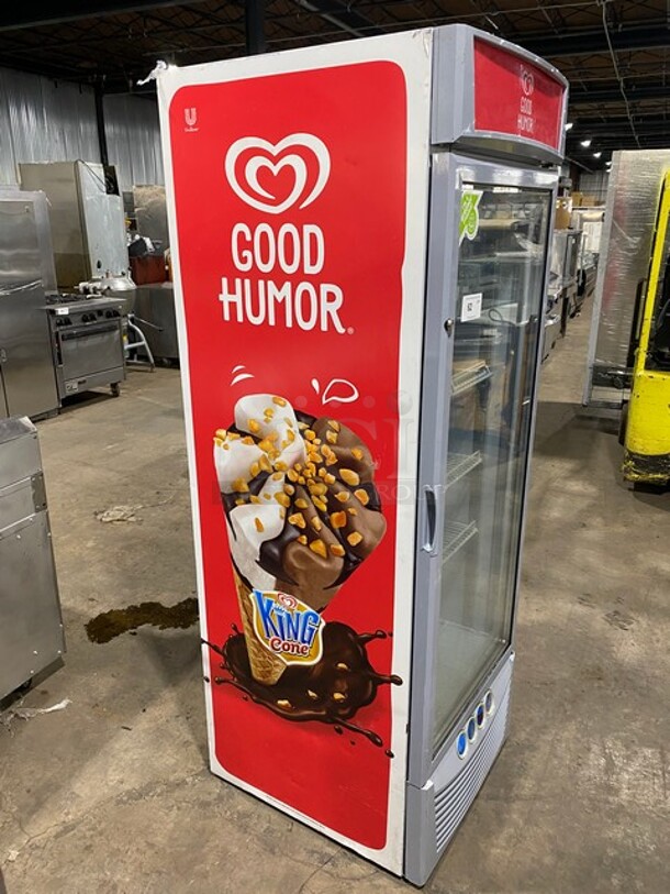 AWESOME! Iarp Commercial Single Door Reach In Ice Cream Merchandiser! With Poly Coated Racks! 110-120V! Model: EIS553 SN: 15FE93319! - Image 4 of 9