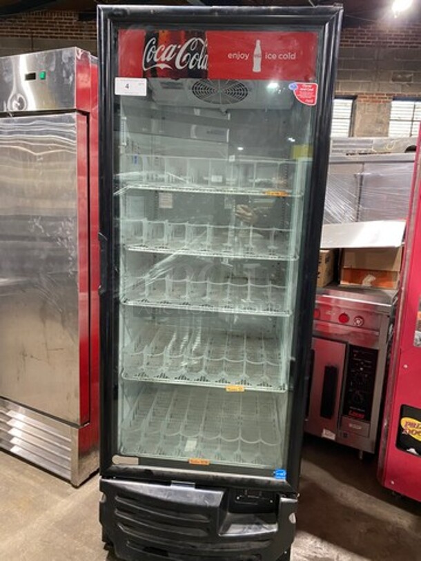 2012 Imbera Commercial Single Door Reach In Cooler Merchandiser! With View Through Door! Poly Drink Racks! Model: G319 SN: 534121112788 115V 60HZ 1 Phase! Working When Removed!