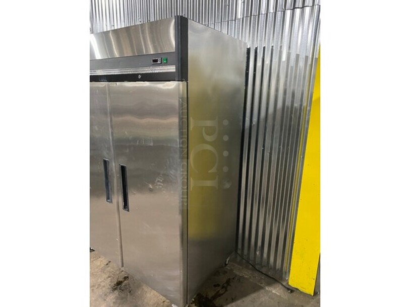 Central Commercial 2 Door Reach In Refrigerator! With Poly Coated Racks! All Stainless Steel! Model 69K032 Serial 4067188! 115V 1Phase! On Casters! - Image 2 of 10