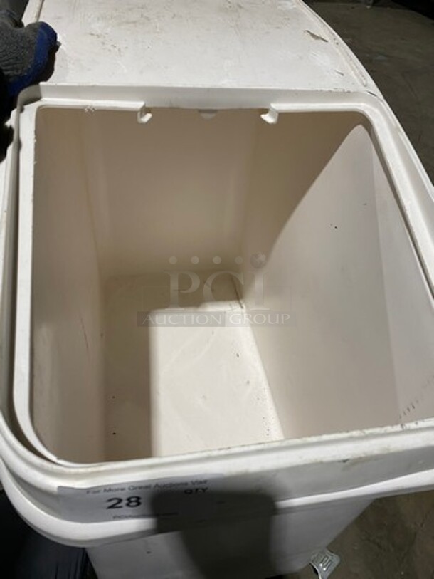 White Poly Ingredient Bin! On Casters! - Image 5 of 8