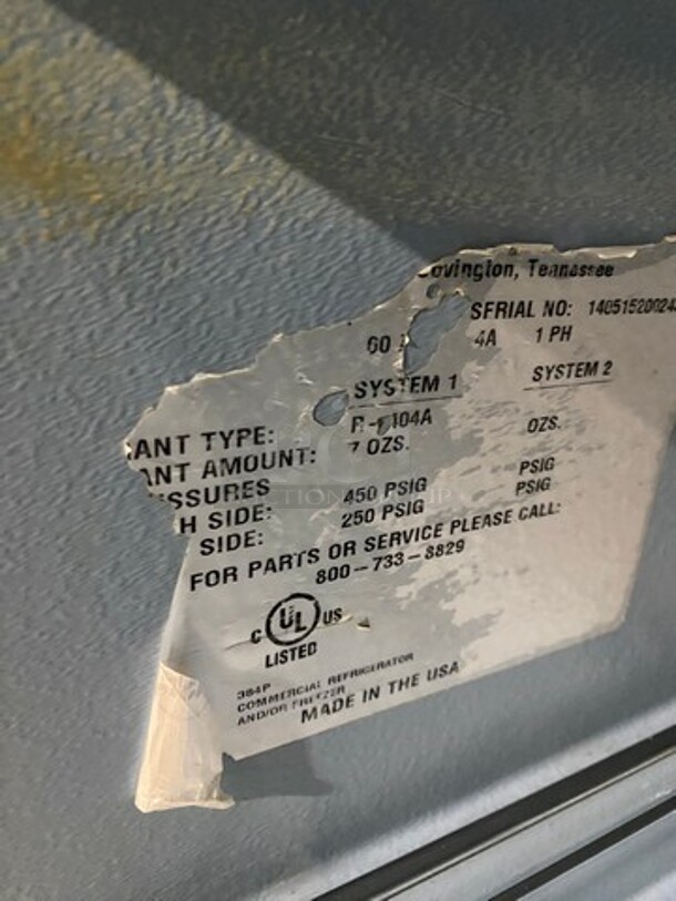 Delfield Commercial Single Door Lowboy/ Worktop Cooler! With Poly Coated Racks! All Stainless Steel! SN: 1405152002438 115V 60HZ 1 Phase - Image 6 of 7