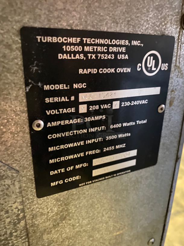 Turbo Chef Commercial Countertop Rapid Cook Oven/ Microwave Oven! All Stainless Steel! Model: NGC SN: NGC15421 230/240V - Image 7 of 8