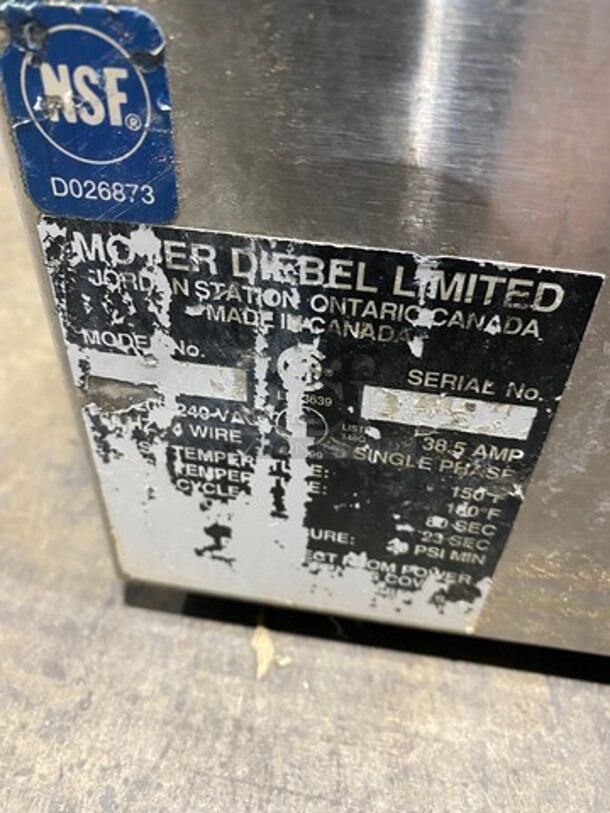 Mover Diebel Commercial Undercounter Dish Washer! All Stainless Steel! - Image 7 of 9