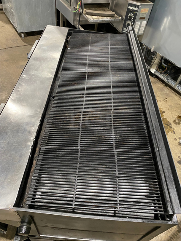 NICE! Bakers Pride Commercial Gas Powered Char Broiler Grill! With Back Splash! All Stainless Steel! On Casters! - Image 5 of 7
