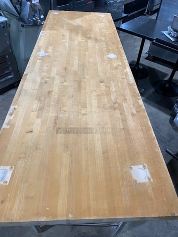 Wow! Heavy Duty Commercial 1.5 Inch Thick Butcher Block/Bakery Prep Table! Stainless Steel Body! On Legs! - Image 5 of 8