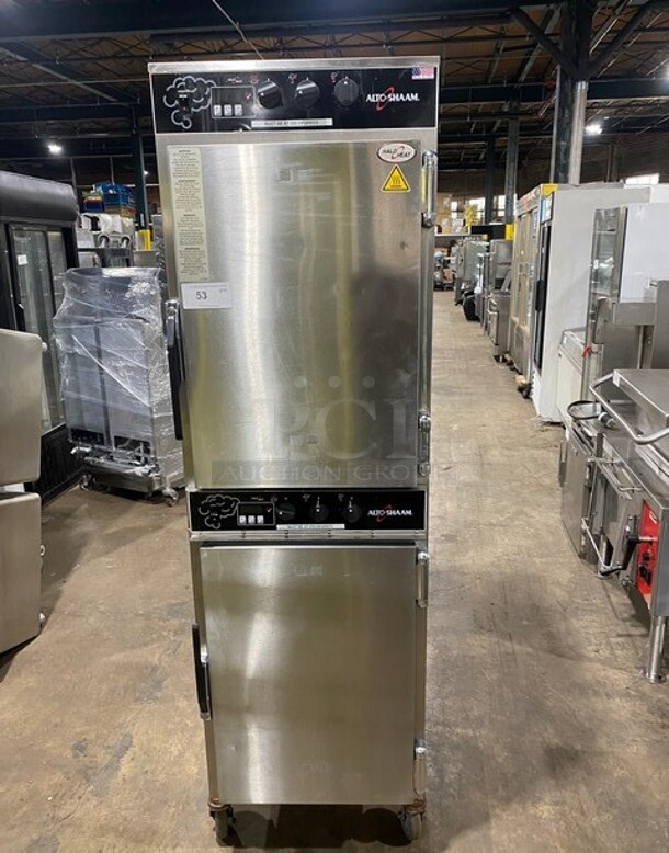 FAB! 2018 Alto Shaam 3 In 1 Cooking Center- Smoker/Cook-N-Hold/Food Warmer Holding Cabinet!  Halo Heat Series! MODEL 1000-SK/I SN:2377537-000 208/240V 1PH! On Commercial Casters!   - Image 1 of 9