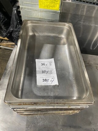 Commercial Steam Table/ Prep Table Food Pans! All Stainless Steel! 5x Your Bid!