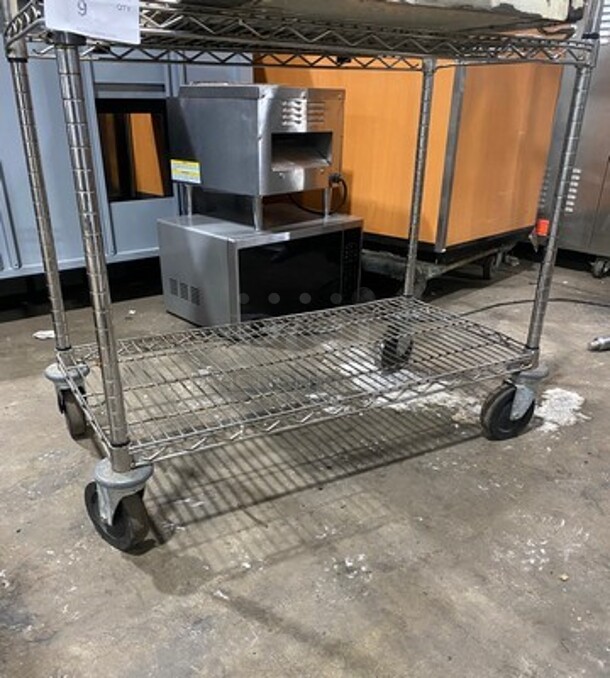 Commercial 2 Tier Utility Cart! Stainless Steel! On Casters! - Image 1 of 5