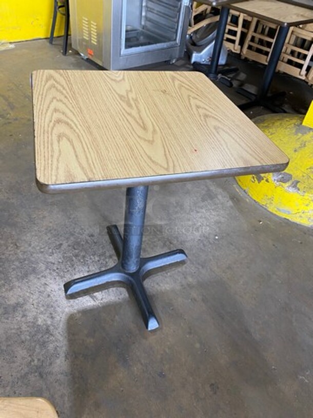 Wooden Pattern Top Rectangular Table! With Black Metal Base! 3x Your Bid - Image 2 of 5