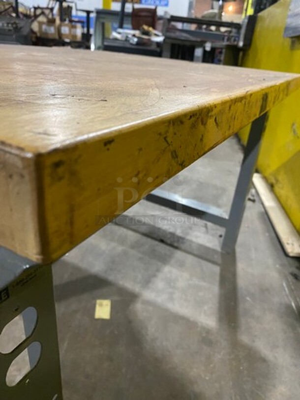 Commercial Butcher Block Table! Stainless Steel Body! On Legs! - Image 5 of 7