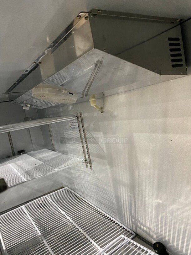 Late Model Blue Air Glass Doors Back Bar Cooler! With Poly Coated Racks! On Casters! MODEL BBB90-4BG-HC SN: IWW-BABB90GHC-0003 115V 1PH! Working When Removed! - Image 7 of 9