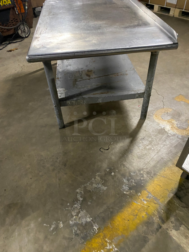 Solid Stainless Steel Work Top/ Prep Table! With Back Splash! With Storage Space Underneath! On Legs! - Image 2 of 7
