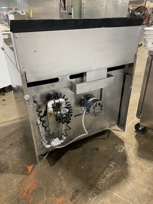 NICE! Garland Commercial Natural Gas Powered Hot Plate With Right Side Flat Griddle! Griddle Has Side Splashes! With Back Splash! With Oven Underneath! All Stainless Steel! - Image 4 of 11