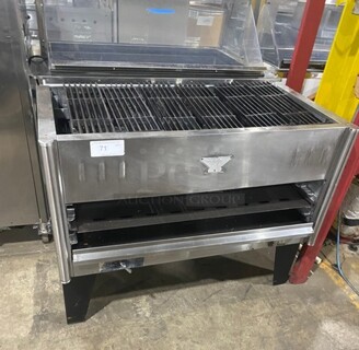 Bakers Pride Commercial Gas Powered Char Broiler Grill! All Stainless Steel! On Legs!