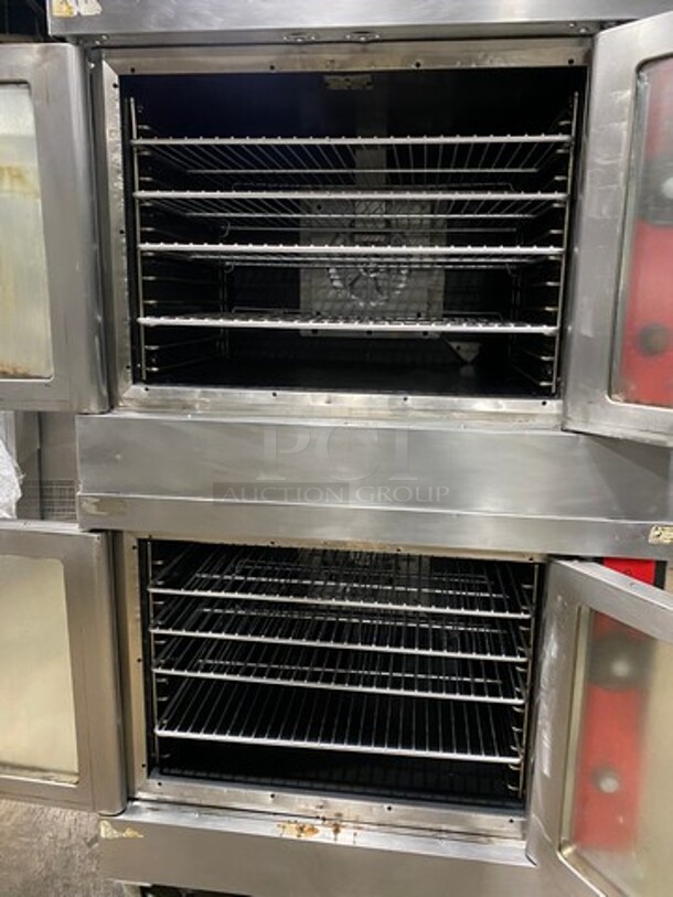 Vulcan Commercial Natural Gas Powered Double Deck Convection Oven! With View Through Doors! Metal Oven Racks! All Stainless Steel! On Casters! 2x Your Bid Makes One Unit! Model: VC4GD167 SN: 48159620 - Image 5 of 10