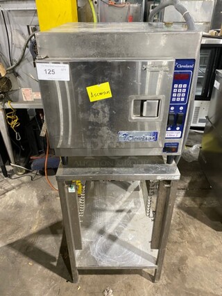 Cleveland Steam Craft Ultra 3 Commercial Electric Powered Single Door Steamer! With Underneath Storage! On Stainless Steel Stand! MODEL 21CET8 SN: WC8509504C01 480V 3PH