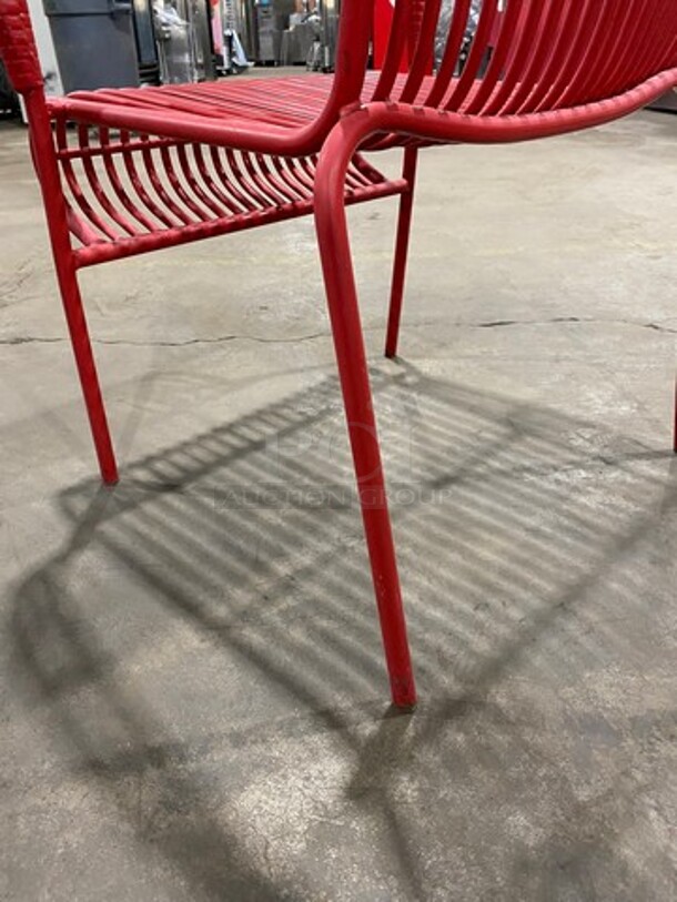 Red Coated Metal Chairs! 4x Your Bid! - Image 5 of 5