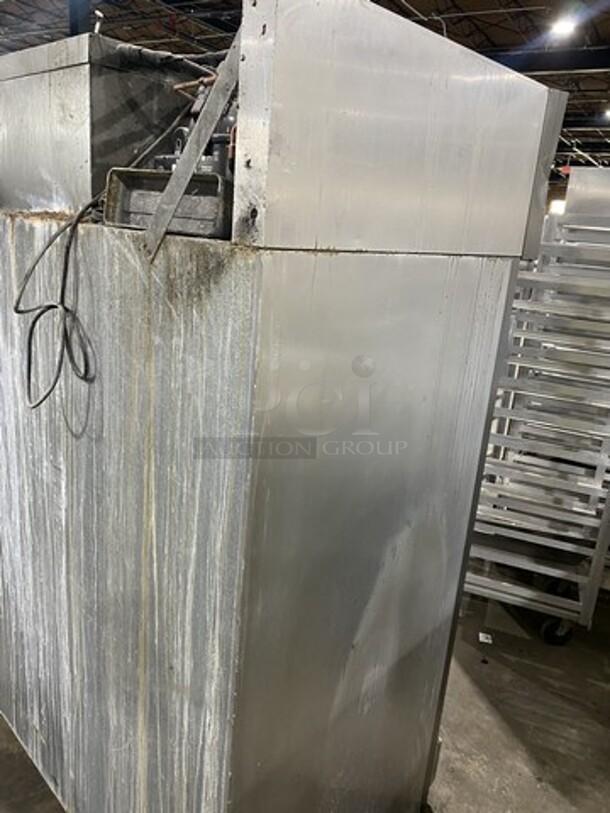 Victory VR-2 Stainless Steel Commercial 2 Door Reach In Cooler w/ Poly Coated Racks on Commercial Legs. 115 Volts, 1 Phase.  - Image 4 of 8