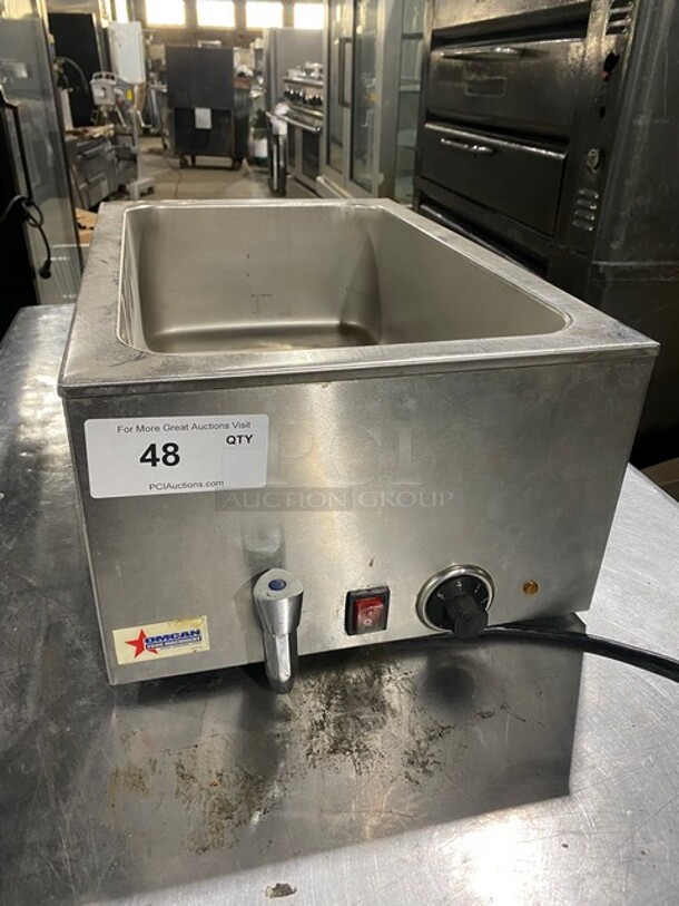 LATE MODEL! 2017 Omcan Commercial Countertop Single Bay Bain Marie/ Steam Table! All Stainless Steel! Model: ZCK165AT4 SN: 5256060303 110V 60HZ 1 Phase