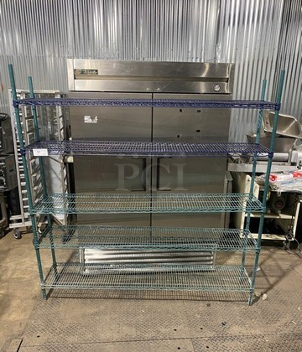 Nexel 5 Tier Shelf! On Legs! BUYER MUST DISMANTLE! PCI CANNOT DISMANTLE FOR SHIPPING! PLEASE CONSIDER FREIGHT CHARGES! - Image 1 of 8