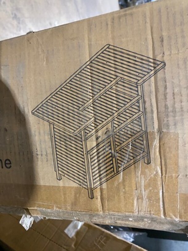 NEW! IN THE BOX! Leisure Season Wooden Outdoor Bar! With Storage Space! Model: OB4727 - Image 4 of 5