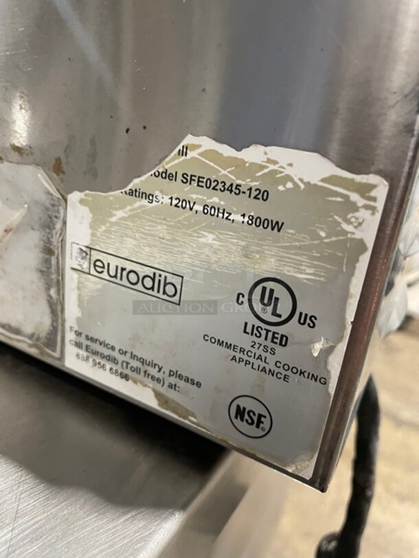 Eurodib Commercial Countertop Panini/Sandwich Press! With Ribbed Press! All Stainless Steel! 120V! Model: SFE02345-120! - Image 5 of 8