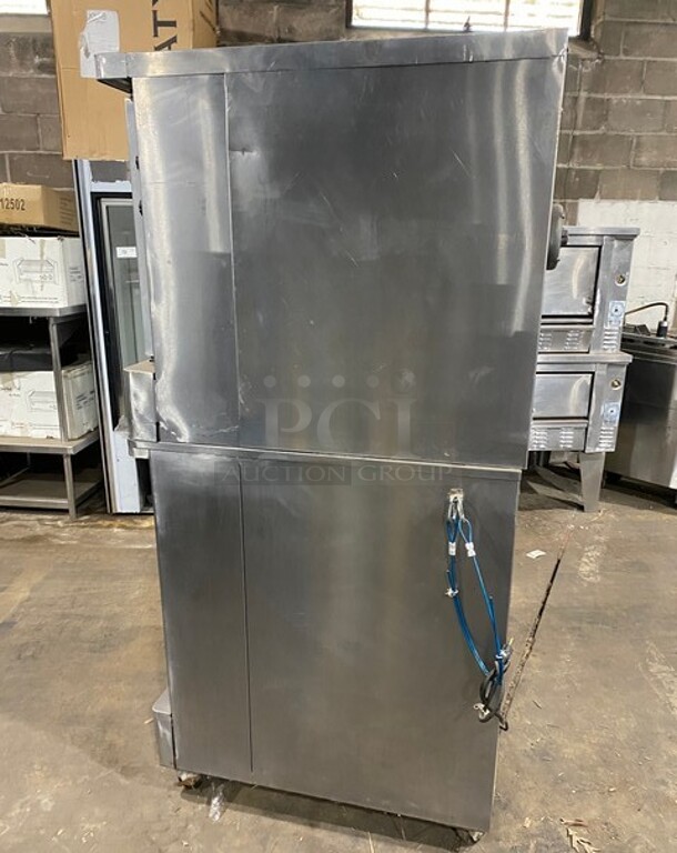 Blodgett Stainless Steel Commercial Natural Gas-Powered Full-Size Convection Oven Over Half Size Convection Oven w/ Solid Door, View Through Door! On Casters! 2X Your Bid Makes One Unit! - Image 4 of 11