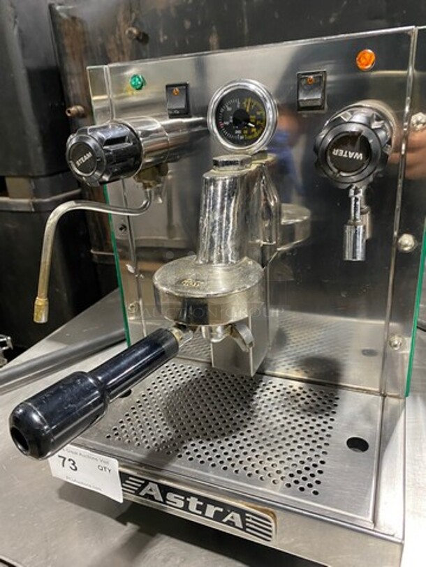 Astra Commercial Countertop Single Group Espresso Machine! All Stainless Steel! On Small Legs! Model: MEGASC SN: 950936 110V - Image 8 of 10