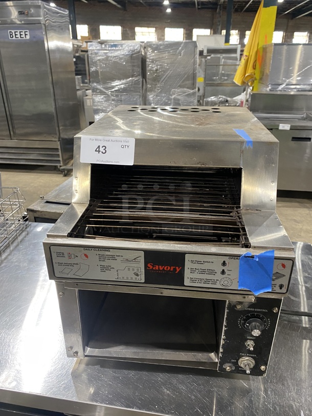 Savory Commercial Countertop Conveyor Toaster Oven! All Stainless Steel! Model: RT2VSHO SN:0709210050094 208V   1 Phase!
 - Image 1 of 7