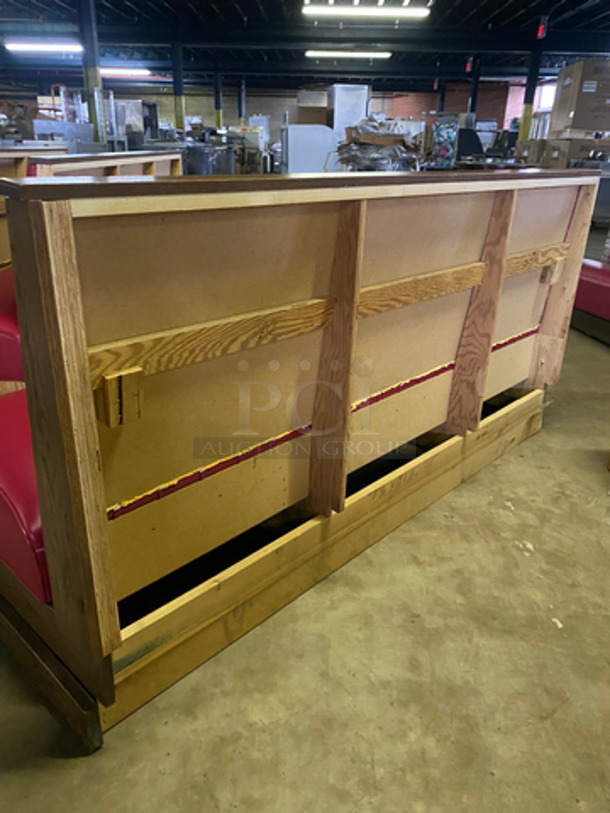 NEW! Single Sided Red Cushioned Booth Seat! With Wooden Outline! Perfect For Up Against The Wall! Can Be Connected To Any Booths Listed! - Image 4 of 7
