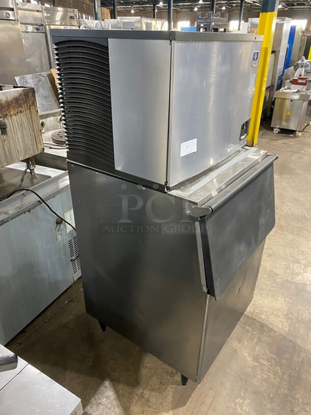 Manitowoc Commercial Ice Making Machine! On Commercial Ice Bin! All Stainless Steel! Model IY0454A161X Serial 1120159369! 115V 1Phase! On Legs! - Image 2 of 9