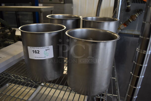 ALL ONE MONEY! Lot of 4 Various Stainless Steel Cylindrical Drop In Bins. Includes 8x8x9 - Image 3 of 3