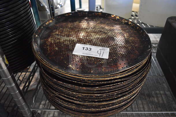 41 Metal Round Perforated Baking Pans. 15.25x15.25x1. 41 Times Your Bid!