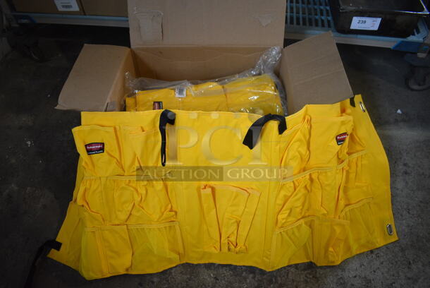 6 BRAND NEW IN BOX! Rubbermaid Yellow Caddy Bags. 46x19. 6 Times Your Bid!