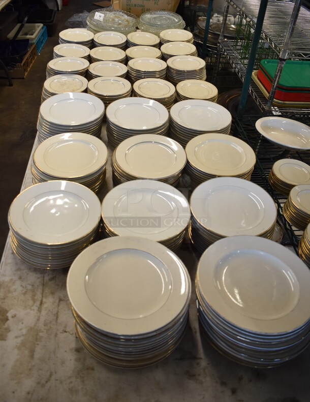 ALL ONE MONEY! Lot of Items on Tabletop Including Ceramic and Glass Plates
