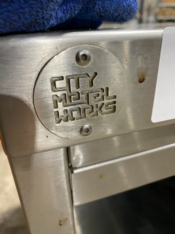 City Metal Works Custom Made Commercial Work Top Table! With 2 Door Storage Space Underneath! Solid Stainless Steel! On Legs! - Image 6 of 6