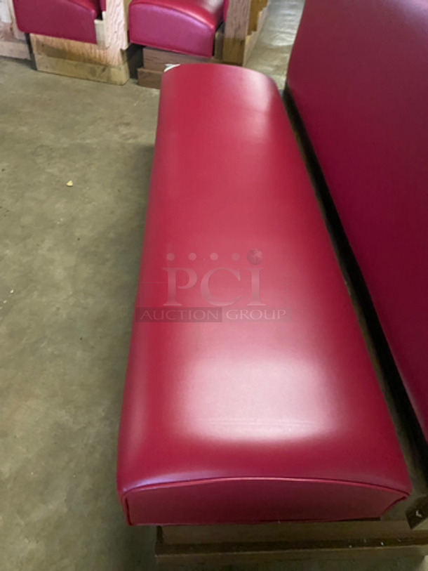 NEW! Single Sided Red Cushioned Booth Seat! With Wooden Outline! Perfect For Up Against The Wall! Can Be Connected To Any Of The Booths LIsted! - Image 5 of 8