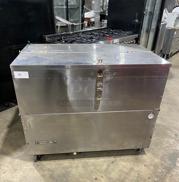 Beverage Air Single Side Access Milk Cooler! Stainless Steel! On Casters! Model: SM49N SN:5002900 115V 1PH - Image 1 of 7