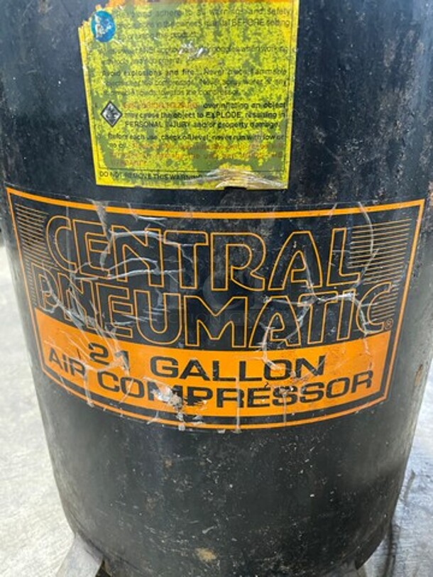 Central Pneumatic Commercial Air Compressor! On Legs! - Image 7 of 8