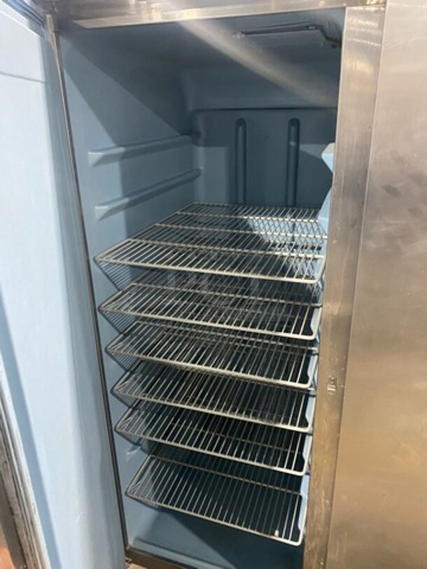 COOL! Delfield Commercial 3 Door Half Cooler Half Freezer Combo Unit! With Poly Coated Racks! All Stainless Steel! On Casters! - Image 6 of 11