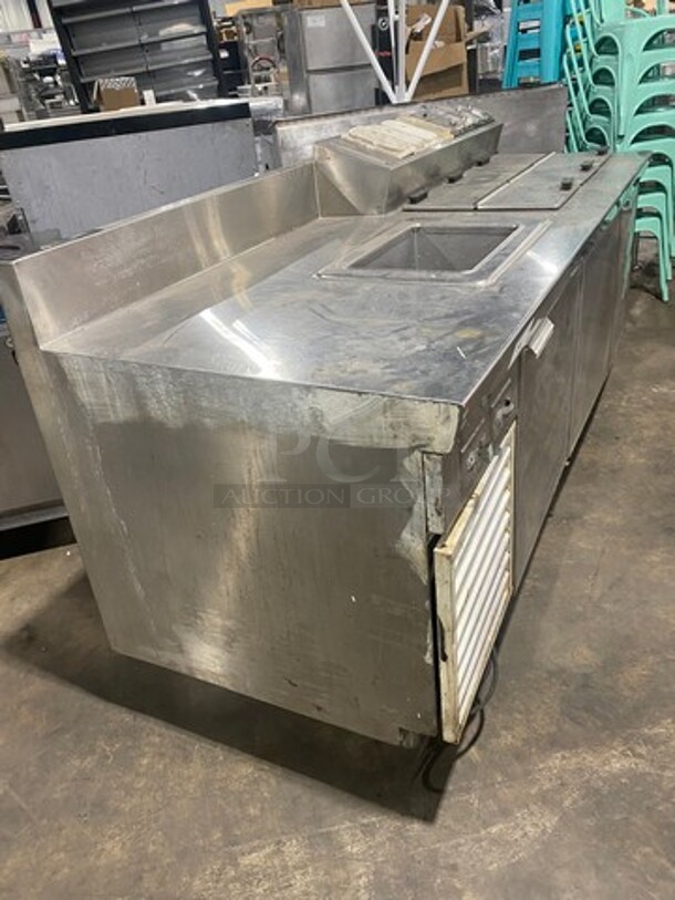 Commercial Refrigerated Prep Table! With Topping Rail! With Storage Space Underneath! All Stainless Steel! On Legs! - Image 2 of 11